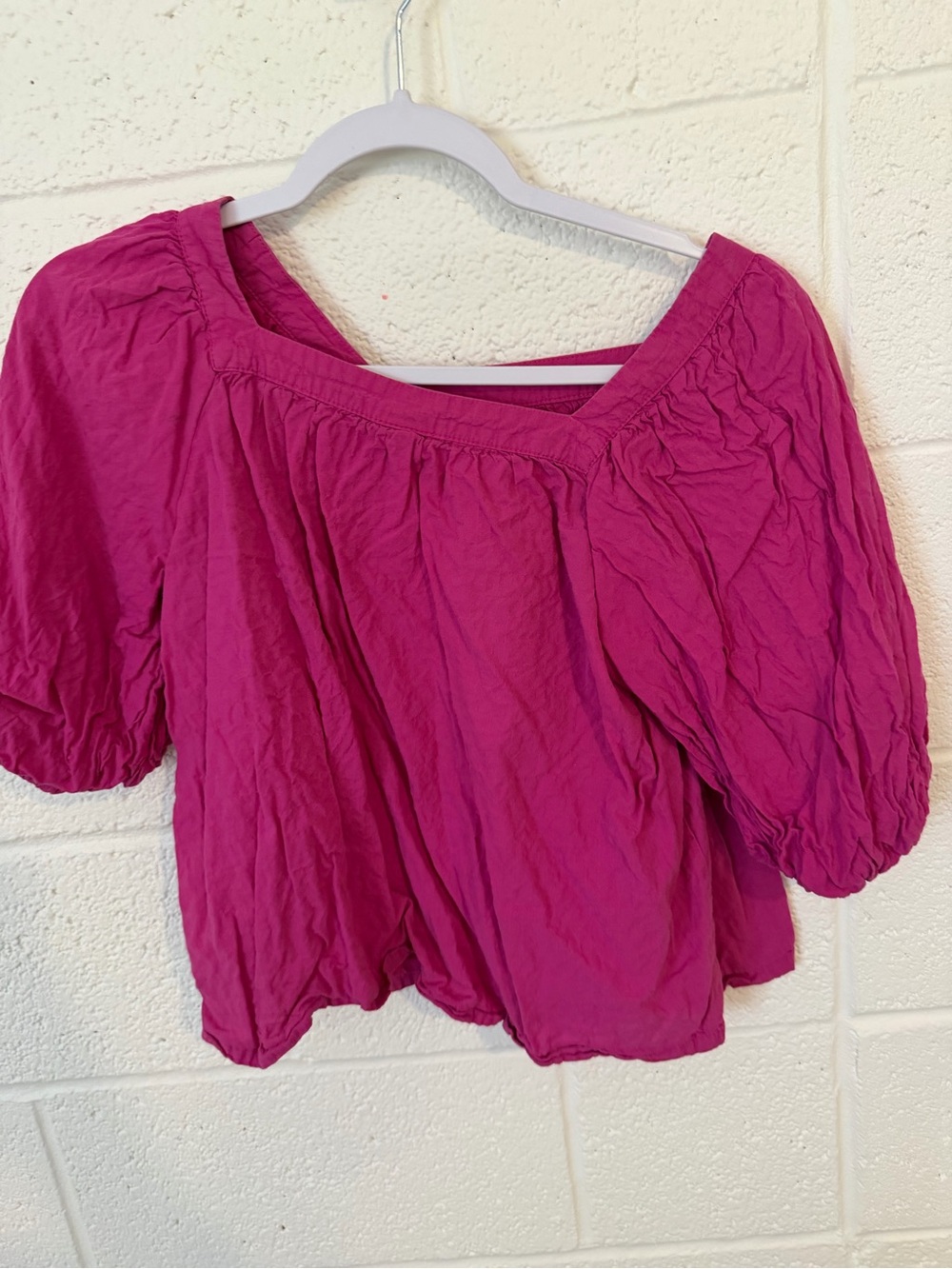 a new day Hot Pink Off-Shoulder Peasant Blouse